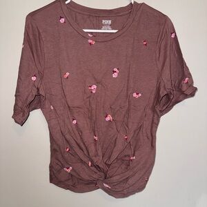 PINK Victoria's Secret Women's Brown Floral Top